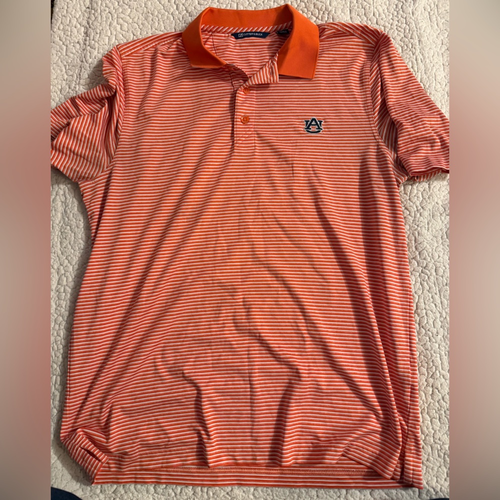 Cutter and Buck Auburn Mens Short Sleeve Tee Stripes